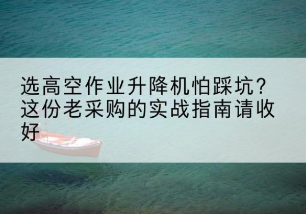 肇源高空作业升降机厂家推荐-选高空作业升降机怕踩坑？这份老采购的实战指南请收好